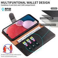 Étui de téléphone personnalisé en cuir PU effet peau de litchi avec 3 emplacements pour cartes pour Samsung A54 A34 A24 A14 A33 A53 A73 A72 5G
