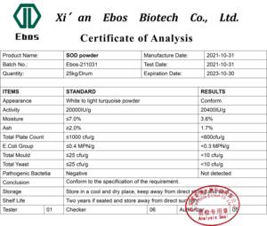 Ebo 'S Leveren Food Grade Orgotein Zode Roxburgh Rose Extract 20000u Sod <span class=keywords><strong>Superoxide</strong></span> <span class=keywords><strong>Dismutase</strong></span> - Product Image 2