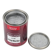 Peinture automobile liquide à base d'uréthane huilée 1K, couleurs pures, blanc argenté brillant, pour réparation automobile, OEM