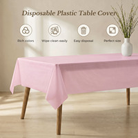 Lot de 12 nappes rectangulaires en plastique rose uni jetables pour fêtes et mariages, 54x108 pouces