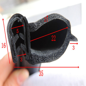 Bande d'étanchéité EPDM 35x16x22mm, étanche, pour porte de rack de serveur, sur mesure, pièce non standard - Product Image 1