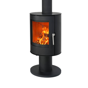 <span class=keywords><strong>Chimenea</strong></span> Moderna Independiente de Acero al Carbono y Madera con Calefacción y Características Decorativas para Uso Interior en Apartamentos - Product Image 3
