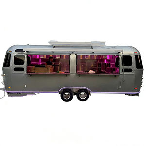 Remolque Móvil de Acero Inoxidable de 4 Ruedas para Venta Ambulante de Helados y Comida Rápida con Letrero Luminoso - Product Image 3