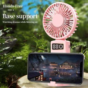 Oem Odm Usb Rechargeable Portable Pocket Mini Small Stand <b>Table</b> With Phone Holder Outdoor Handheld Air Cooling Fan - Product Image 1