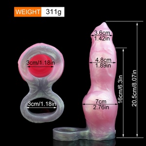 YOCY Penis Sheath Dog Cock Fantasy Animal <b>Dildo</b> Super Soft Silicone Penis Extension Sleeve Male Penis Extender Adult Sex Toys - Product Image 2