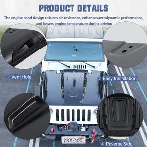 Capot de réduction de chaleur de style <span class=keywords><strong>Avenger</strong></span> pour <span class=keywords><strong>Jeep</strong></span> Wrangler JK JKU Unlimited Rubicon 2007-2017 - Product Image 2