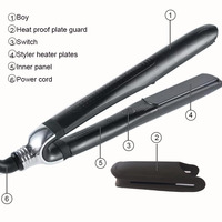 Catokan Rambut Keramik LED Elektrik Profesional, Pelurus & Pengeriting Rambut, Pemanasan Cepat, Penggunaan Rumah Tangga, Temperatur Dapat Diatur