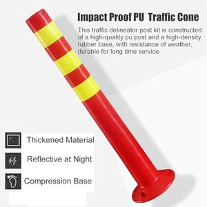 Poste de Tráfico Flexible de Alta Visibilidad, Delineador de <span class=keywords><strong>Carretera</strong></span> de Plástico Duradero para la Separación de Carriles en Autopistas - Product Image 3