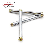 Muestra Gratuita de Anclaje Metálico Galvanizado Amarillo Plateado, Estándar DIN, Marca QianMu, Rosca M4, Diámetro de 6mm/8mm/10mm para Concreto