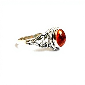 Amber Gemstone <b>925</b> Sterling <b>Silver</b> <b>Ring</b> Indian Wholesale Jewelry Custom <b>Silver</b> <b>925</b> Amber Gemstone Boho Style <b>Ring</b> for Unisex - Product Image 2