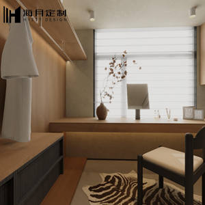 Armoire de chambre moderne en bois avec portes à persiennes, finition noyer, construction en MDF - Product Image 5