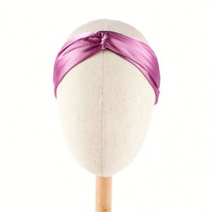 <b>Silk</b> Elastic Twisted <b>Head</b> Edge Control Soft Satin Headband Hair <b>Wrap</b> Bands Bonnet Hat Cap Promotional Gifts - Product Image 3