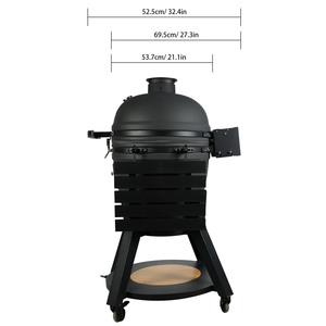 <span class=keywords><strong>Parrilla</strong></span> Kamado <span class=keywords><strong>de</strong></span> Cerámica para Jardín AUPLEX Mate <span class=keywords><strong>de</strong></span> 21 Pulgadas con Acabado Escarchado, Diseño <span class=keywords><strong>de</strong></span> Hierro Fundido <span class=keywords><strong>de</strong></span> Lujo - Joe Kitchen - Product Image 4
