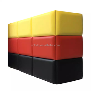 Modern Waterproof Yellow Leather Covered Soft PU Foam <strong>Headboard</strong> <strong>Panel</strong> 3D Peel Stick <strong>Mounted</strong> Upholstered Soundproof for Kids - Product Image 4