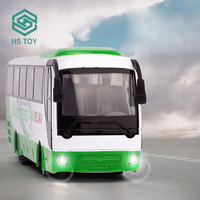 La batterie HS TOY comprend 10 KM/H, 27Mhz, télécommande à 4 canaux, lumière Led à Double étage, modèle de Bus RC à vendre