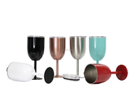 Gobelet à vin à Double paroi isolé, 3 pièces/lot, lunettes à vin en acier inoxydable, avec logo personnalisé