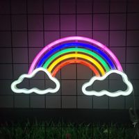 Enseigne néon nuage arc-en-ciel de taille personnalisable, en acrylique, motif arche coloré pour chambre d'enfant, boulangerie, toile de fond de fête, présentoir