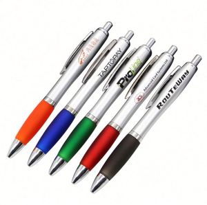 ปากกาลูกลื่นจีน เครื่องเขียนแบบคลิก OEM ปากกาลูกลื่นพลาสติกราคาถูกสำหรับโปรโมชั่น รับทำโลโก้ตามสั่ง - Product Image 1