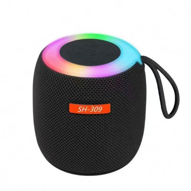 Portable Fabric Speaker With RGB Color Light & Hand Strap Mini Outdoor Desktop Music Player