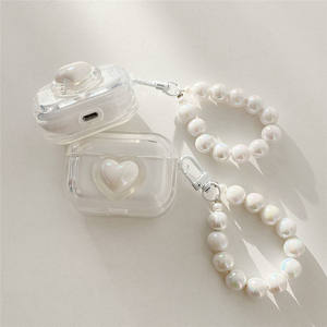 Simple Laser perle coeur étui pour écouteurs pour AirPods <span class=keywords><strong>2</strong></span> <span class=keywords><strong>Pro</strong></span> 3 génération casque boîte de charge protéger la couverture pour <span class=keywords><strong>Air</strong></span> pods porte-clés - Product Image 5