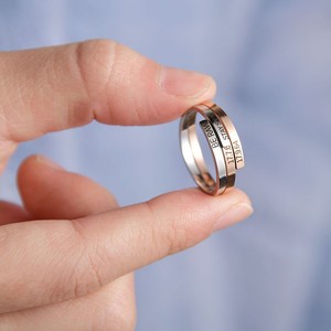 CAIOOCHE Bague ajustable pour femme en <span class=keywords><strong>acier</strong></span> <span class=keywords><strong>inoxydable</strong></span> 18K plaqué or, personnalisable et gravée, inaltérable - Product Image 3