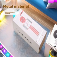 Microphone et haut-parleur combo mobile transfrontalier K858 pour karaoké et diffusion en direct, micro sans fil à directivité cardioïde SNR