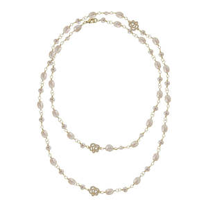 Collier en perles baroques naturelles françaises WENCHI, chaîne longue pour femme, parfumée à la rose, 450g, élégant accessoire à porter une fois - Product Image 1