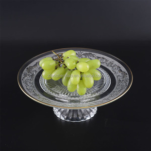 Venta caliente al por mayor platos de vidrio de frutas con bordes dorados y platos de postre son adecuados para bodas, banquetes familiares y hoteles - Product Image 5