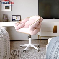 Chaise de maquillage pivotante haut de gamme avec cadre métallique, réglable en hauteur, dossier et accoudoirs, pour chambre de fille à usage domestique
