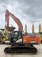 Excavatrice sur chenilles hydraulique Hitachi ZX200-6 d'occasion, 20 tonnes, d'origine japonaise, faible nombre d'heures de fonctionnement, moteur robuste, pompe, roulement