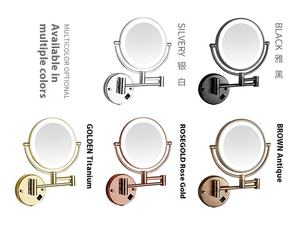 Hotel Badezimmer Wand montage Doppelseitiger LED-Kosmetik spiegel Punch-Free Retract able Beauty Light Faltbarer Einzieh spiegel - Product Image 5