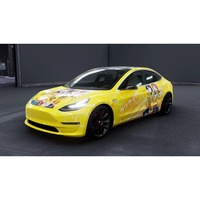 NIKO Offre Spéciale Autocollants de Voiture en PVC Vert Effet Dessin Animé Auto-Réparateurs Anti-Rayures Changeant de Couleur Anti-UV/Infrarouge Confidentialité