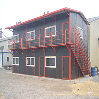 Structure en acier prête à l'emploi, conteneur plat modulaire préfabriqué de 2 étages, bureaux temporaires, atelier, maison