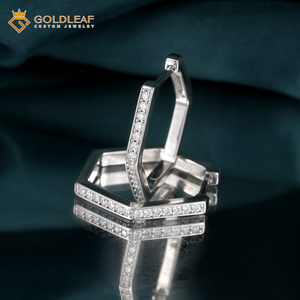 Goldleaf Fashion Moissanite Rose Gold Luxury Earrings 925 Sterling <b>Silver</b> <b>Studs</b> Daily Wear Gift for Women - Product Image 5