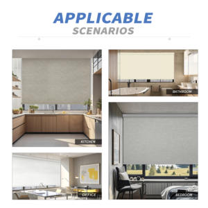 Persianas enrollables eléctricas inalámbricas <span class=keywords><strong>para</strong></span> <span class=keywords><strong>ventanas</strong></span> Tela opaca diurna y nocturna con pantallas <span class=keywords><strong>de</strong></span> aluminio hechas <span class=keywords><strong>de</strong></span> poliéster duradero - Product Image 4