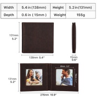 Cadre photo double vintage en cuir pleine fleur, design pliable, pour deux photos, à poser verticalement CONTACT'S FAMILY