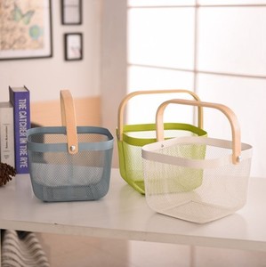 <span class=keywords><strong>Cestino</strong></span> per Frutta in Rete Metallica con Manico in <span class=keywords><strong>Legno</strong></span> per Uso Domestico - Product Image 6