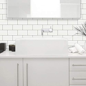 Ladrillo de pared impermeable, azulejos 3d, papel tapiz, azulejos de pelar y pegar blancos para baño y cocina - Product Image 2