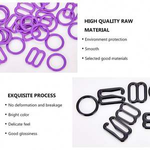 Vente en gros de boucles de sangle de soutien-gorge transparentes réglables en métal sur le devant, crochets, anneaux coulissants - Product Image 4