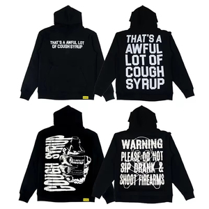 Felpa da uomo con stampa classica con stampa grafica Streetwear felpa nera ''questo è un sacco di <span class=keywords><strong>sudore</strong></span> da sciroppo per la tosse'' per l'inverno - Product Image 1