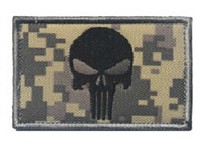 Badges de poitrine Punisher entièrement brodés et patchs de moral avec support de boucle de crochet pour vêtements tactiques chapeaux et sacs