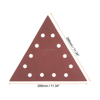 Triangle papier abrasif 288*288mm avec 12 trous oxyde d'aluminium papier abrasif crochet et boucle support pour ponceuse remplacer le bois de polissage