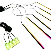 Bande LED RGB Symphony à ligne droite pour éclairage d'ambiance de voiture, USB Plug and Play, contrôle par application, 6-en-1, 10-en-1, éclairage intérieur universel pour voiture
