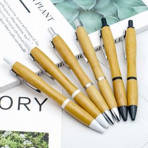 Stylo bille sport en bambou personnalisable, écologique, haute qualité, recyclé, avec clip, largeur d'écriture 1,0 mm, logo personnalisé gravé au laser - Product Image 2