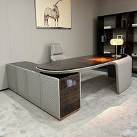 Bureau de direction de luxe haut de gamme KMJ, mobilier de bureau, bureau en forme de L pour PDG, en bois