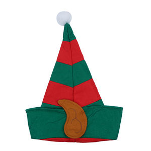 <span class=keywords><strong>Cappello</strong></span> da <span class=keywords><strong>elfo</strong></span> classico all'ingrosso della fabbrica con orecchie cappelli di Santa logo personalizzato decorazione natalizia - Product Image 2