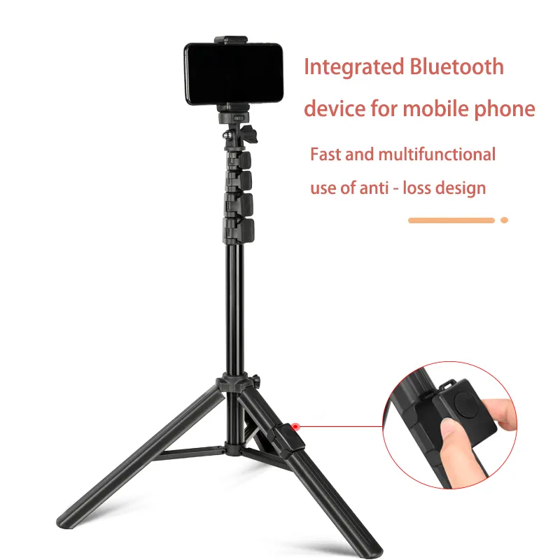 ZP100B Aluminum Alloy Portable 64 Inch Smartphone Mobile phone with Remote Control Phone Tripod Selfie Stick