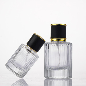 Flacon de parfum rond en verre vide de luxe personnalisé, rechargeable, 30 ml, 50 ml, avec vaporisateur doré - Product Image 2