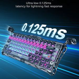 GravaStar Mercury V75 Pro HE <b>Keyboard</b> - 75% Layout Gaming <b>Keyboard</b> 8000Hz Polling Dual Zone RGB Half Aluminum Frame Cyberpunk - Product Image 5