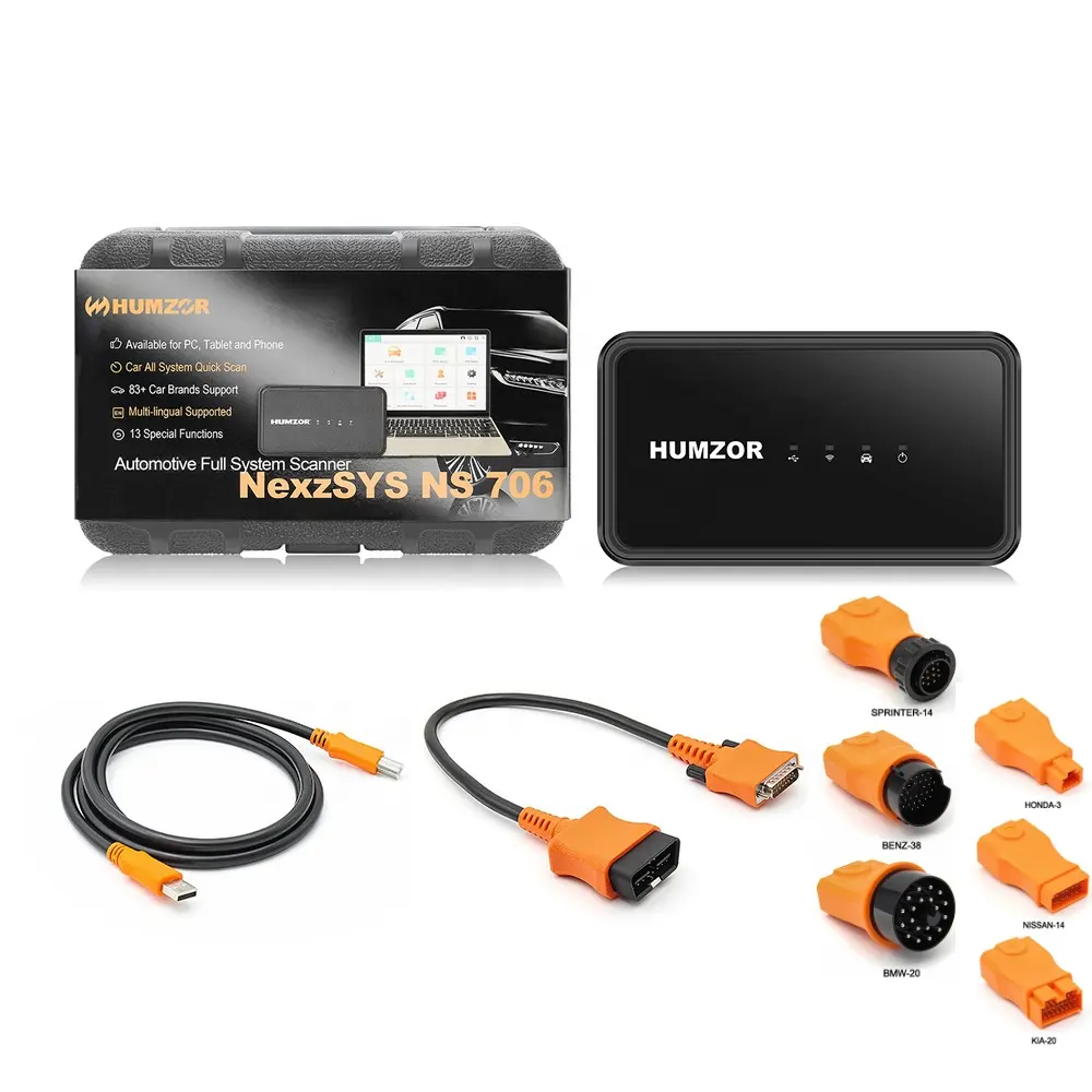 Pemindai diagnostik mobil Humzor NexzSYS NS706 alat Diagnosis sistem penuh OBD2 Scanner Key Programmer